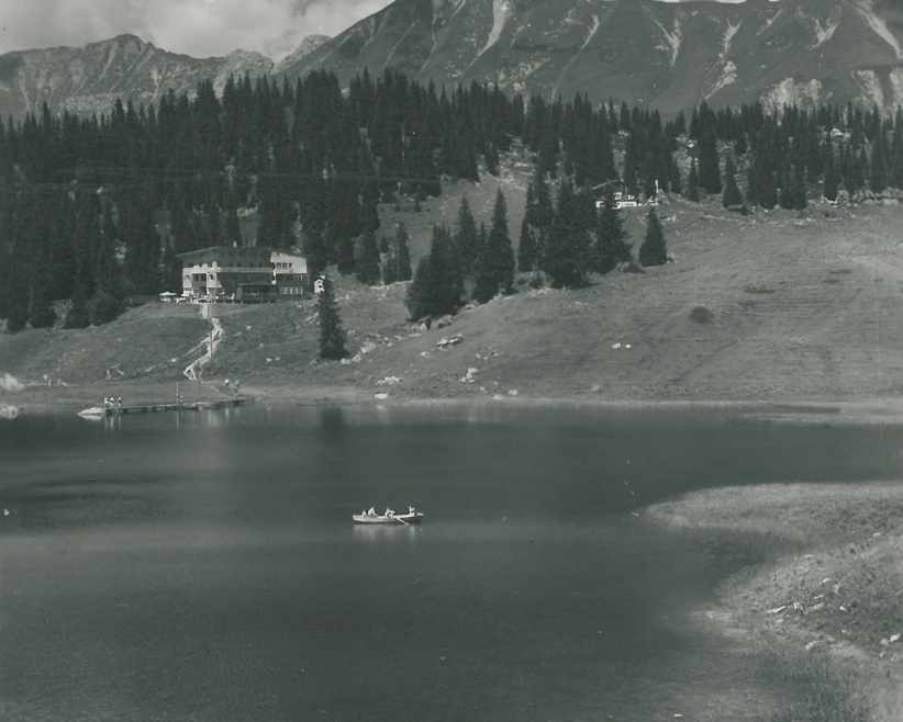 Alte Postkarte mit Berghotel Körbersee und Körbersee